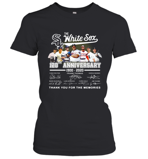 The Chicago White Sox 120Th Anniversary 1990 2020 Thank You For The Memories Signatures Women's T-Shirt