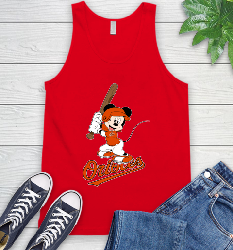 MLB Baseball Baltimore Orioles Cheerful Mickey Mouse Shirt Tank Top 6