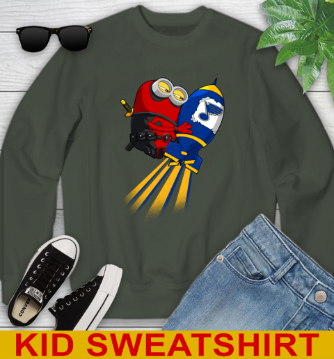 NHL Hockey St.Louis Blues Deadpool Minion Marvel Shirt Youth Sweatshirt 8