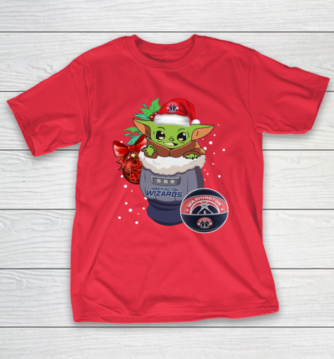 Washington Wizards Christmas Baby Yoda Star Wars Funny Happy NBA T-Shirt 10