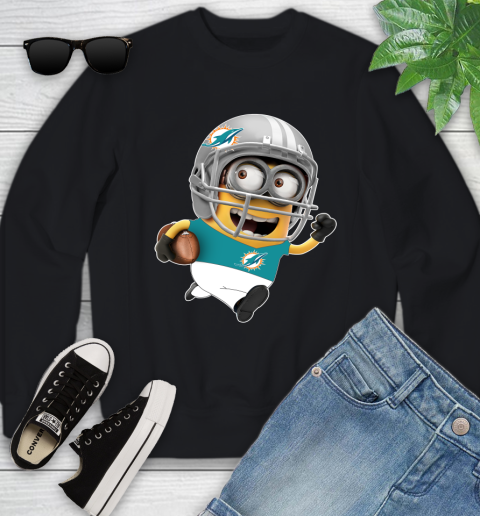 NFL Miami Dolphins Minions Disney Football Sports Youth Sweatshirt 2