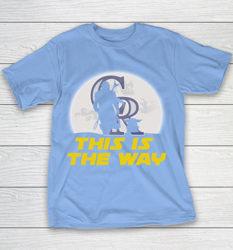 Colorado Rockies MLB Baseball Star Wars Yoda And Mandalorian This Is The Way Youth T-Shirt 8