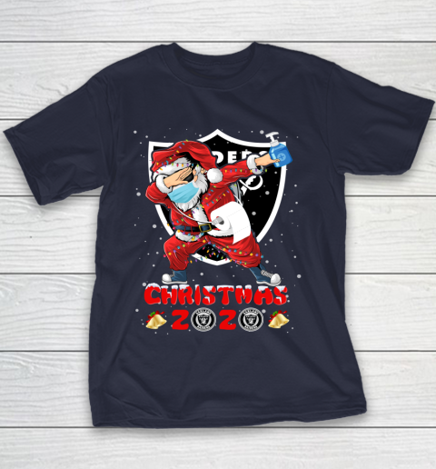 Oakland Raiders Funny Santa Claus Dabbing Christmas 2020 NFL Youth T-Shirt 2