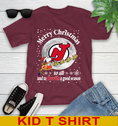 New Jersey Devils Merry Christmas To All And To Devils A Good Season NHL Hockey Sports Youth T-Shirt 5