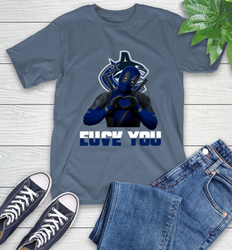NHL Vancouver Canucks Deadpool Love You Fuck You Hockey Sports T-Shirt 8