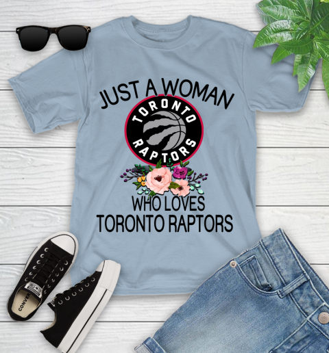 NBA Just A Woman Who Loves Toronto Raptors Basketball Sports Youth T-Shirt 6