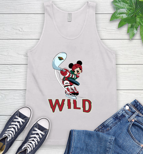 NHL Hockey Minnesota Wild Cheerful Mickey Mouse Shirt Tank Top 2