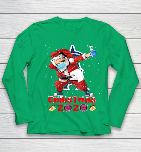 Los Angeles Angels Funny Santa Claus Dabbing Christmas 2020 MLB Youth Long Sleeve 4
