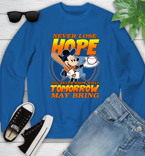 Houston Astros MLB Baseball Mickey Disney Never Lose Hope Youth Sweatshirt 7