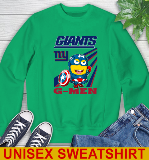 NFL Football New York Giants Captain America Marvel Avengers Minion Shirt Sweatshirt 8