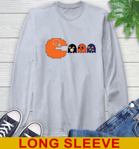 Cleveland Browns NFL Football Pac Man Champion Long Sleeve T-Shirt 6