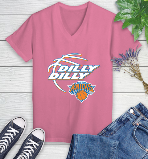 NBA New York Knicks Dilly Dilly Basketball Sports Women's V-Neck T-Shirt 13