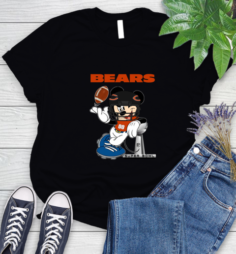 NFL Chicago Bears Mickey Mouse Disney Super Bowl Football T Shirt Women's T-Shirt 2