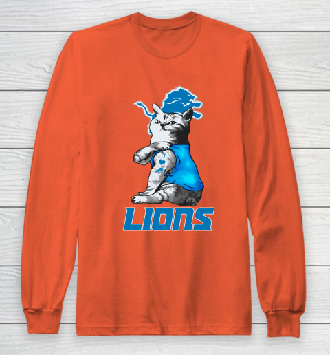 NFL Football My Cat Loves Detroit Lions Long Sleeve T-Shirt 3