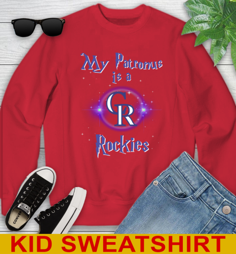MLB Baseball Harry Potter My Patronus Is A Colorado Rockies Youth Sweatshirt 7