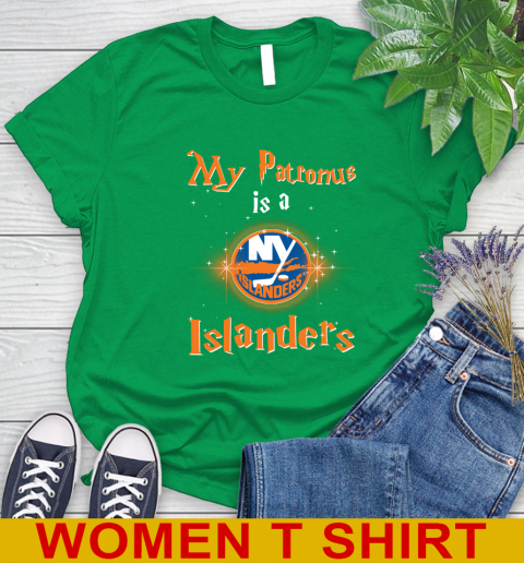 NHL Hockey Harry Potter My Patronus Is A New York Islanders Women's T-Shirt - Image 8