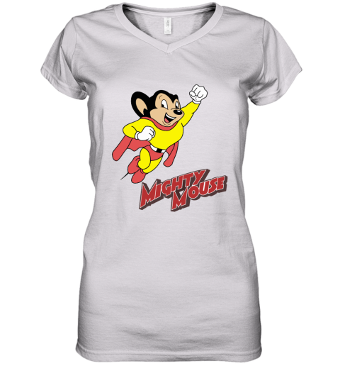 Mighty Mouse Classic Cartoon Women's V-Neck T-Shirt