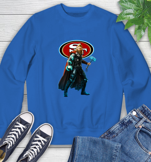 NFL Thor Avengers Endgame Football San Francisco 49ers Sweatshirt 8