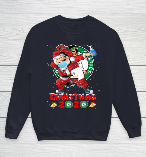 Boston Celtics Funny Santa Claus Dabbing Christmas 2020 NBA Youth Sweatshirt 2