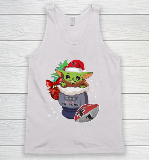 Atlanta Falcons Christmas Baby Yoda Star Wars Funny Happy NFL Tank Top 2