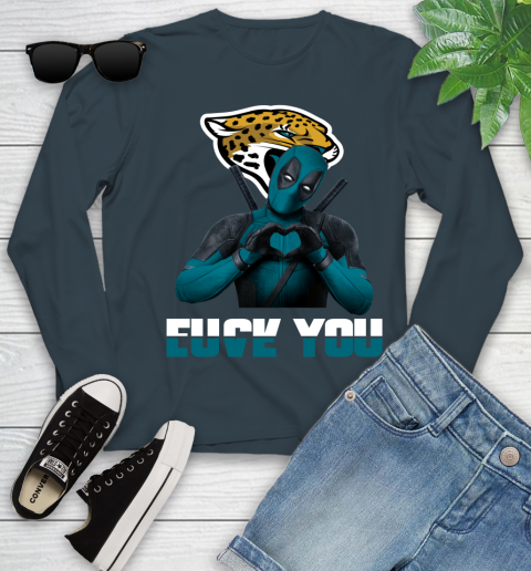 NHL Jacksonville Jaguars Deadpool Love You Fuck You Football Sports Youth Long Sleeve 9