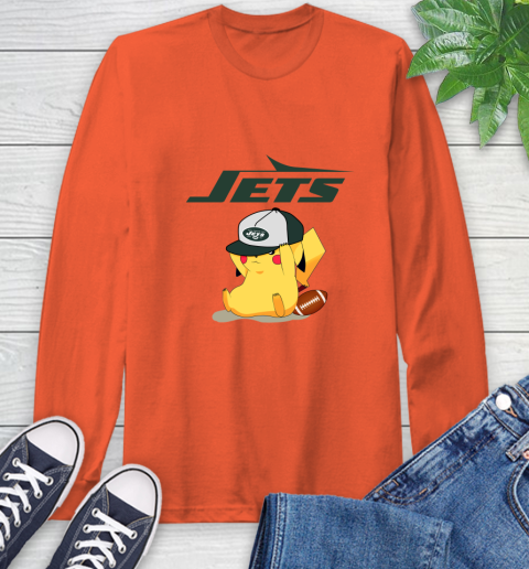 NFL Pikachu Football Sports New York Jets Long Sleeve T-Shirt 5