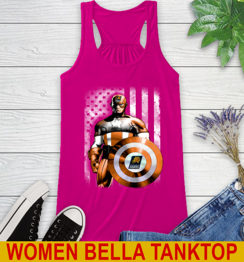 Phoenix Suns NBA Basketball Captain America Marvel Avengers American Flag Shirt Racerback Tank 6
