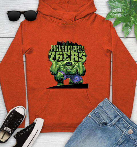 Philadelphia 76ers NBA Basketball Incredible Hulk Marvel Avengers Sports Youth Hoodie 5