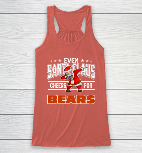 Chicago Bears Even Santa Claus Cheers For Christmas NFL Racerback Tank 3