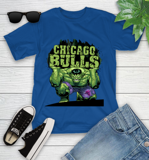 Chicago Bulls NBA Basketball Incredible Hulk Marvel Avengers Sports Youth T-Shirt 9