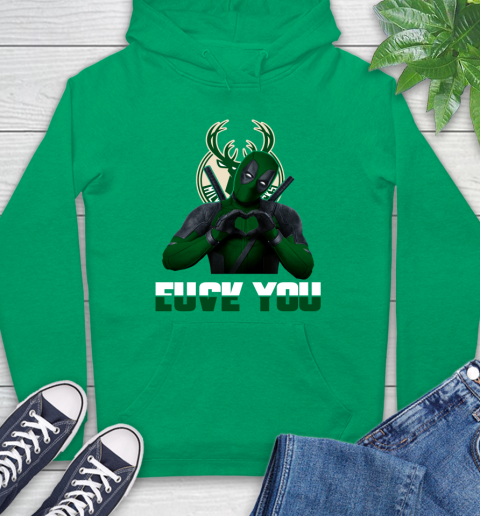 NBA Milwaukee Bucks Deadpool Love You Fuck You Basketball Sports Hoodie 8