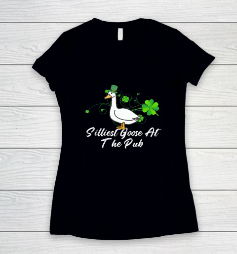 Silliest Goose at the pub St. Patrick's Day Women's V-Neck T-Shirt