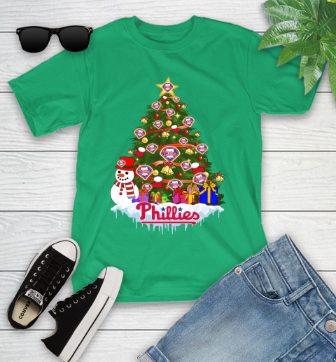 Philadelphia Phillies Merry Christmas MLB Baseball Sports Youth T-Shirt 6
