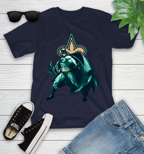 NFL Batman Football Sports New Orleans Saints Youth T-Shirt 3