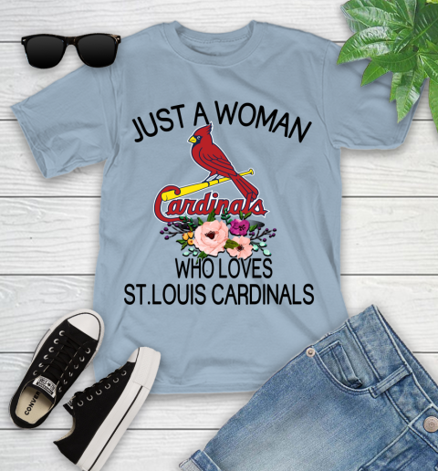 MLB Just A Woman Who Loves St.Louis Cardinals Baseball Sports Youth T-Shirt 6