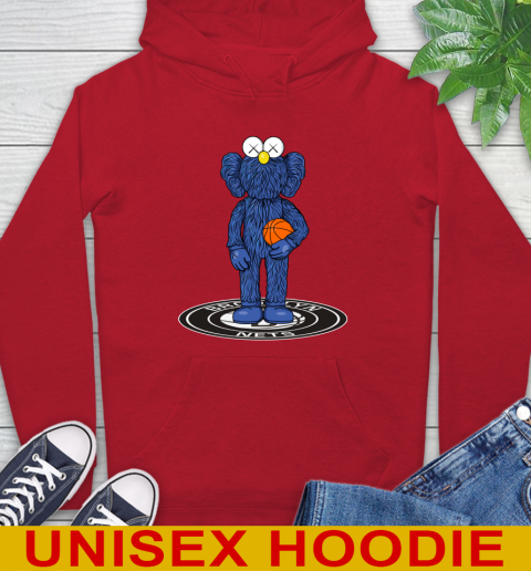 NBA Basketball Brooklyn Nets Kaws Bff Blue Figure Shirt Hoodie 10