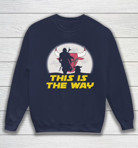 Chicago Bulls NBA Basketball Star Wars Yoda And Mandalorian This Is The Way Sweatshirt 2