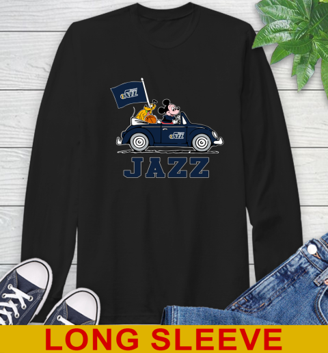 NBA Basketball Utah Jazz Pluto Mickey Driving Disney Shirt Long Sleeve T-Shirt 2