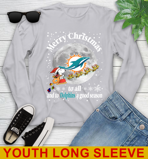 Miami Dolphins Merry Christmas To All And To Dolphins A Good Season NFL Football Sports Youth Long Sleeve 5
