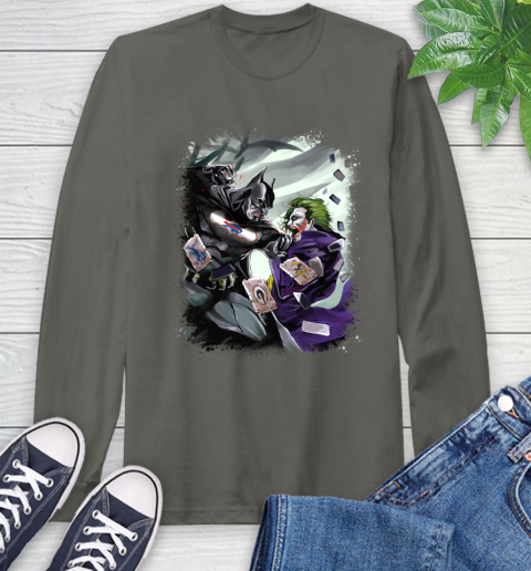 Buffalo Bills NFL Football Batman Fighting Joker DC Comics Long Sleeve T-Shirt 8