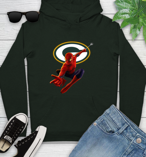NFL Spider Man Avengers Endgame Football Green Bay Packers Youth Hoodie 13