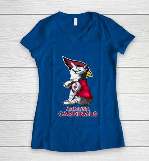 NFL Football My Cat Loves Arizona Cardinals Women's V-Neck T-Shirt 7