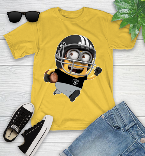 NFL Oakland Raiders Minions Disney Football Sports Youth T-Shirt 8
