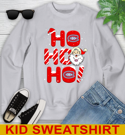 Montreal Canadiens NHL Hockey Ho Ho Ho Santa Claus Merry Christmas Shirt Youth Sweatshirt 3