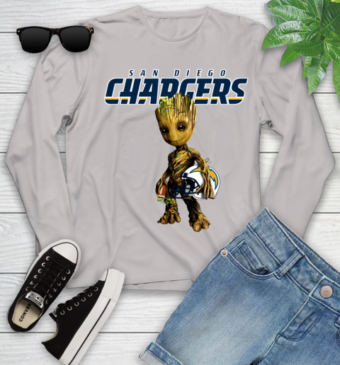 Los Angeles Chargers NFL Football Groot Marvel Guardians Of The Galaxy Youth Long Sleeve 12