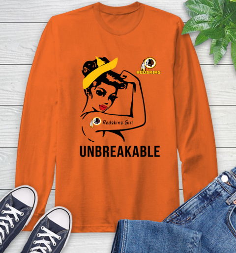 NFL Washington Redskins Girl Unbreakable Football Sports Long Sleeve T-Shirt 3