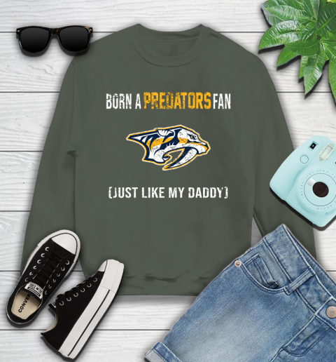 NHL Nashville Predators Hockey Loyal Fan Just Like My Daddy Shirt Youth Sweatshirt 7
