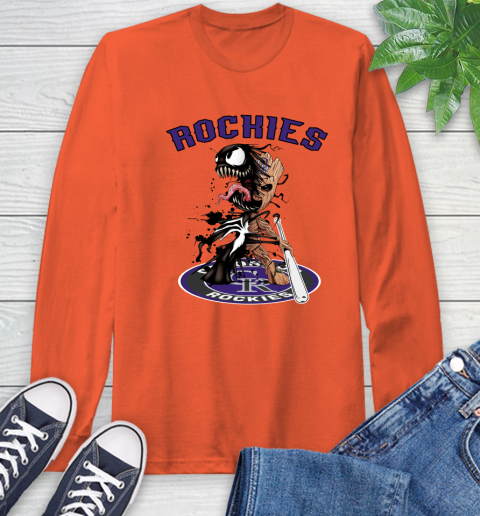 MLB Colorado Rockies Baseball Venom Groot Guardians Of The Galaxy Long Sleeve T-Shirt 5