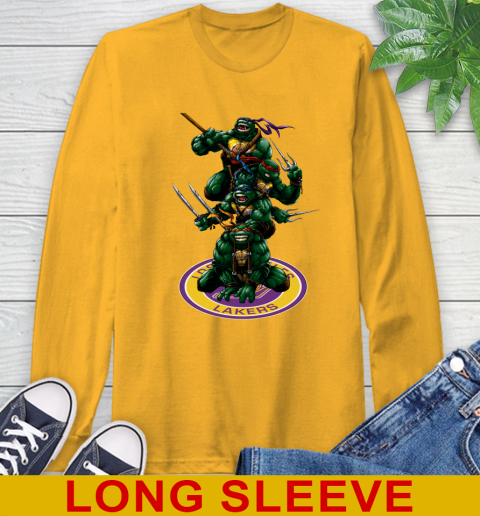 NBA Basketball Los Angeles Lakers Teenage Mutant Ninja Turtles Shirt Long Sleeve T-Shirt 3