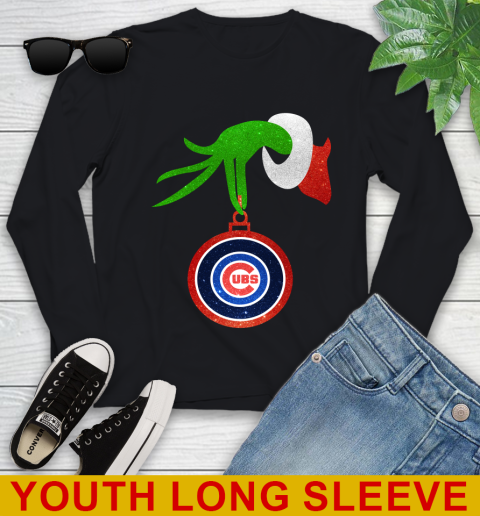 Chicago Cubs Grinch Merry Christmas MLB Baseball Youth Long Sleeve 2